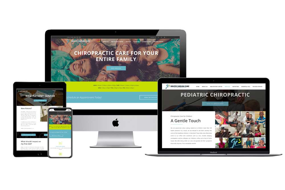 Greater Carolina Clinic website on responsive layout design for all devices