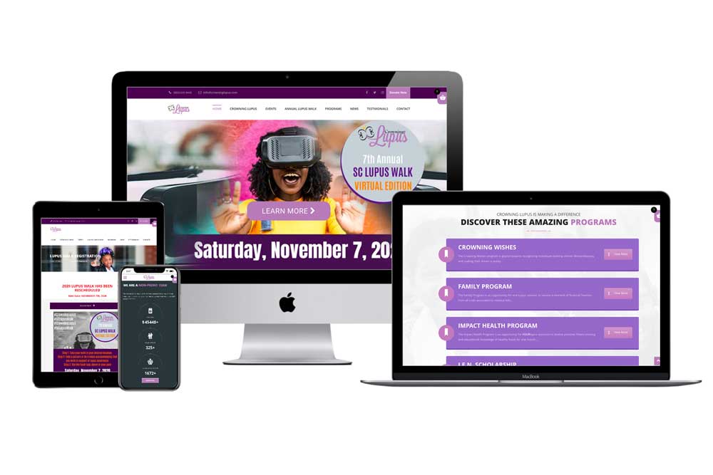 Crowning Lupus website on responsive layout design for all devices