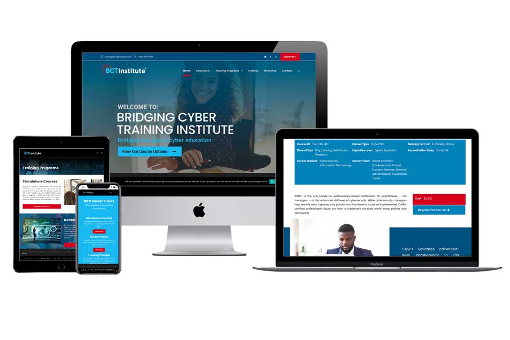 Bridging Cyber website on responsive layout design for all devices