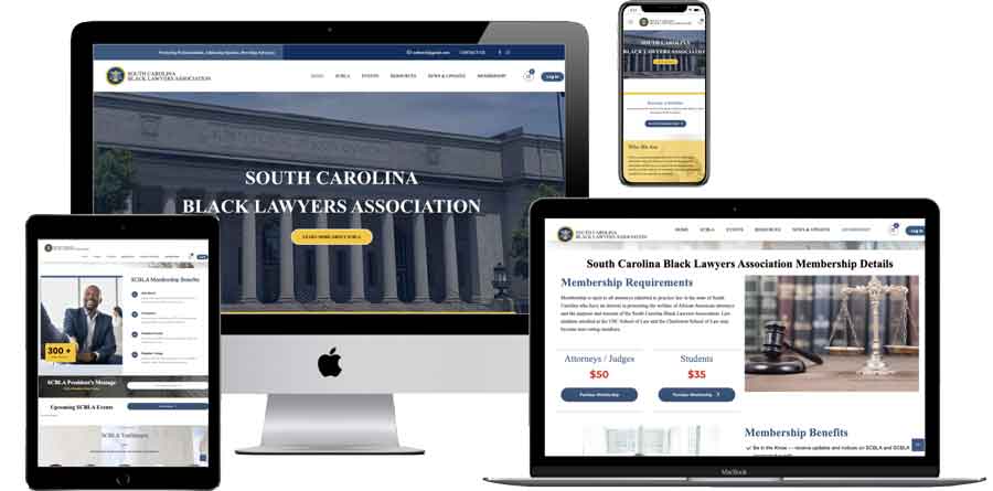 SCBLA website displayed on different devices